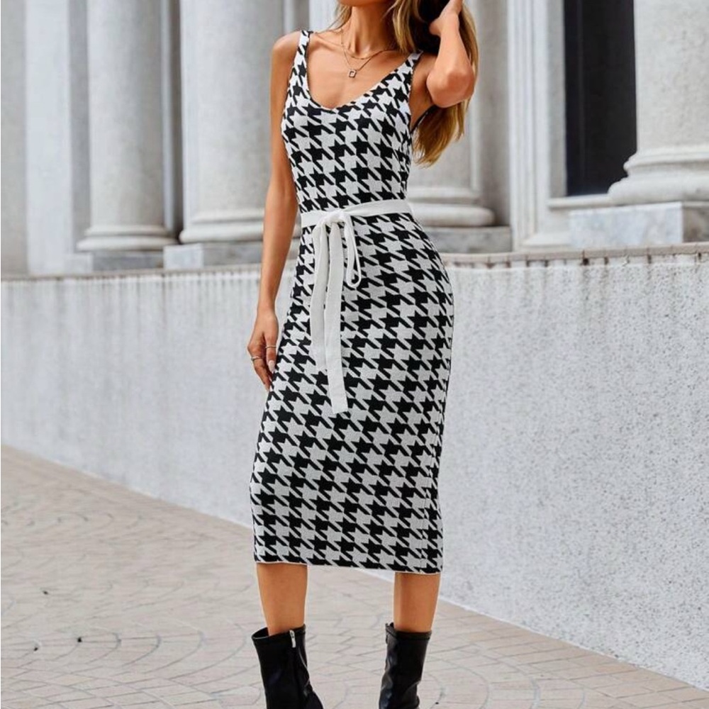 SHEIN Houndstooth Dress